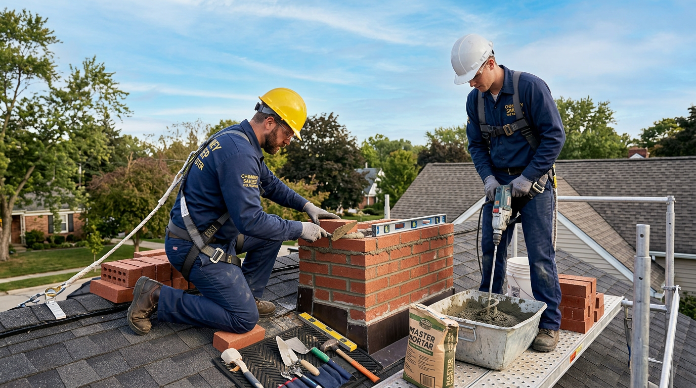 Chimney Rebuild in Progress - Chimney Sweep The Master